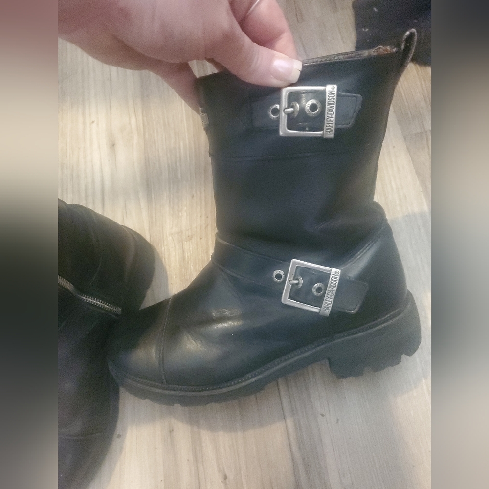 Harley-Davidson Black Leather Boots - Picture 2 of 7